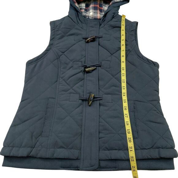 BGSD Vest Womens Medium Navy Quilted Hooded Full Zip Flannel Lined Outdoor - Picture 12 of 12